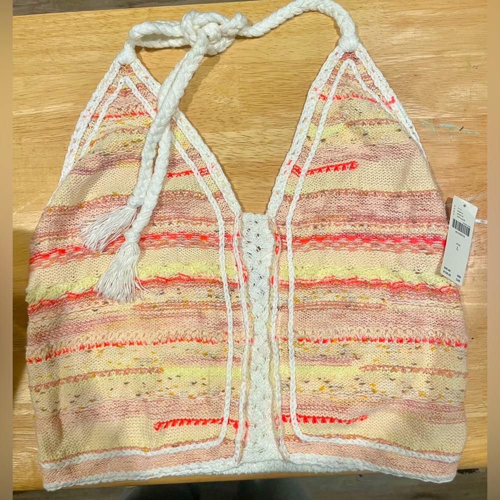 NWT Free People crochet halter crop top